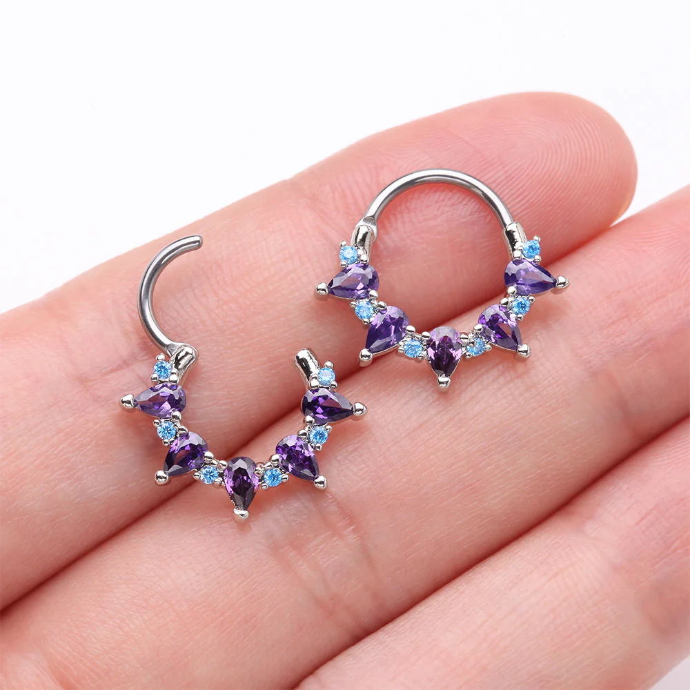 Calliope Multi-Gem Sparkle Clicker Hoop Ring - Image 4