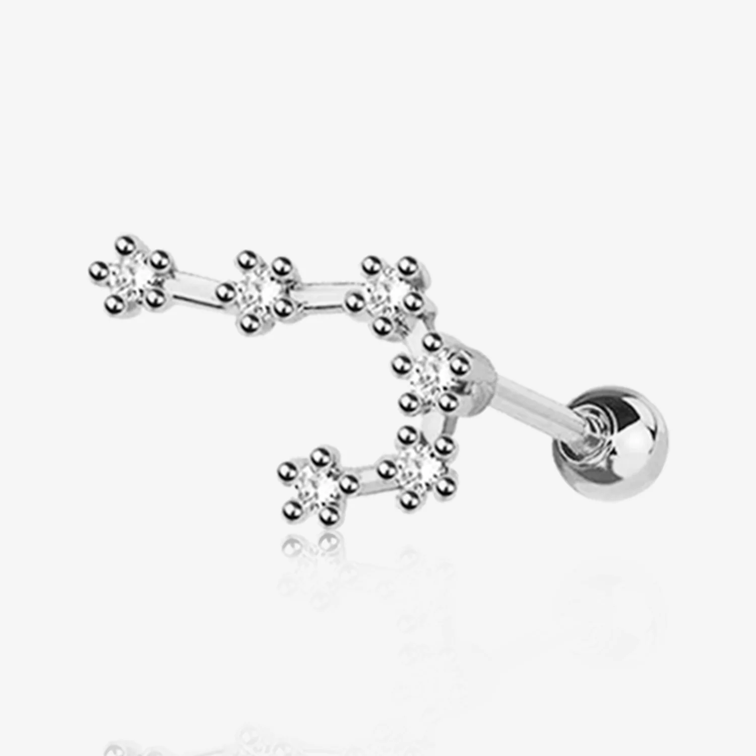 Cancer Zodiac Multi-Gem Sparkles Cartilage Tragus Barbell