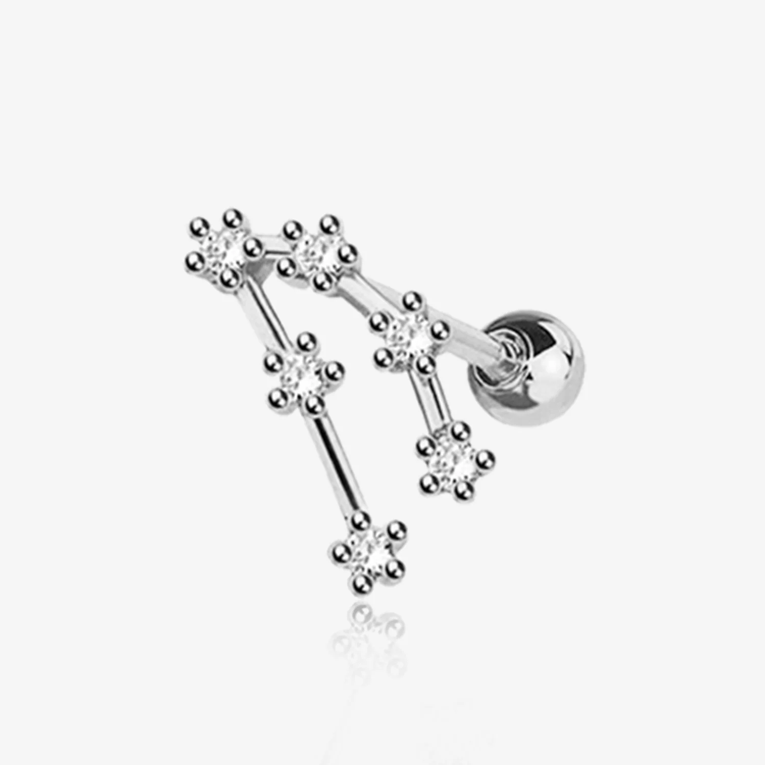 Capricorn Zodiac Multi-Gem Sparkles Cartilage Tragus Barbell