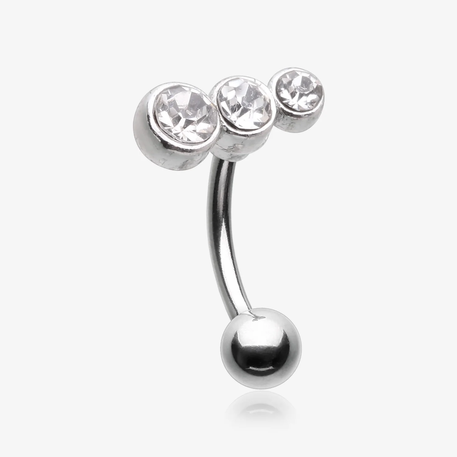 Cascading Lined Gem Sparkle Curved Barbell