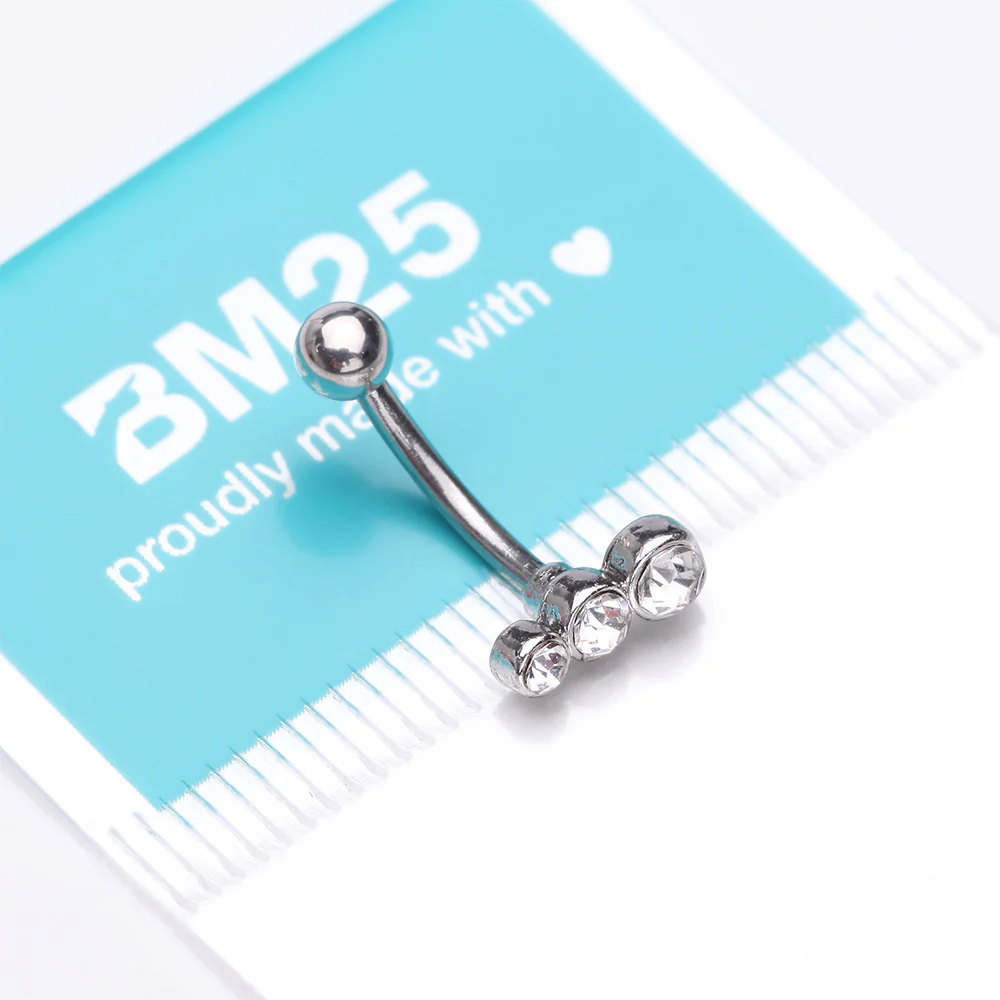 Cascading Lined Gem Sparkle Curved Barbell - Image 4