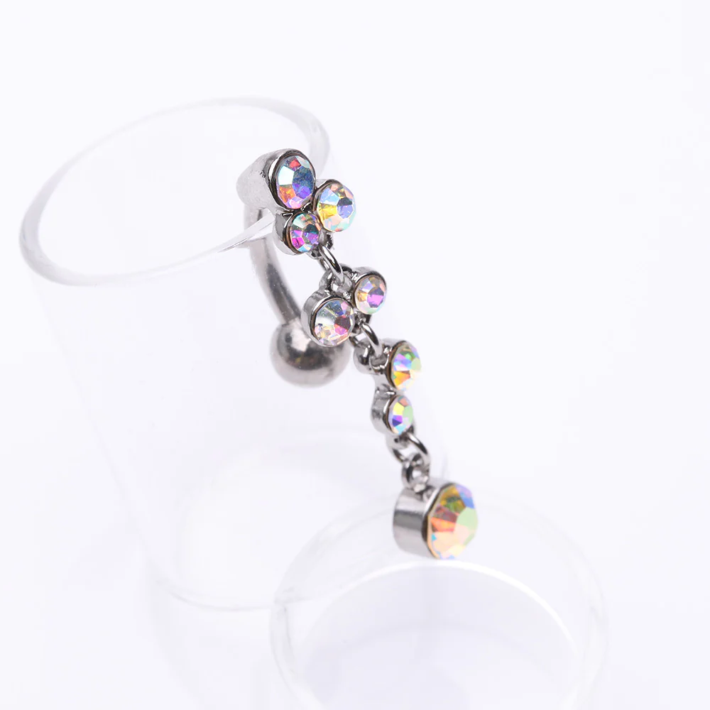 Cascading Sparkle Bauble Chandelier Reverse Belly Button Ring - Image 3