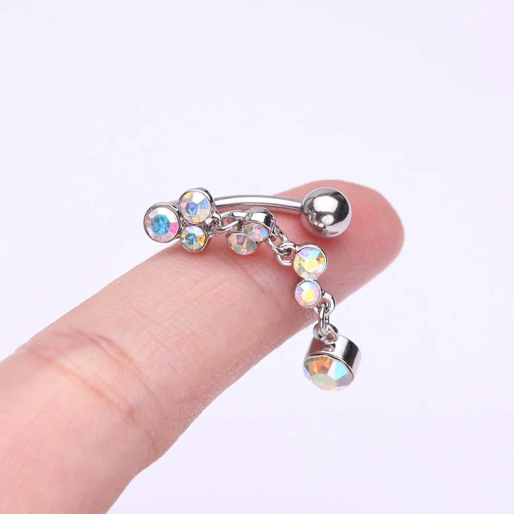 Cascading Sparkle Bauble Chandelier Reverse Belly Button Ring - Image 4
