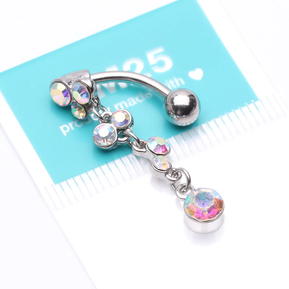 Cascading Sparkle Bauble Chandelier Reverse Belly Button Ring - Image 5
