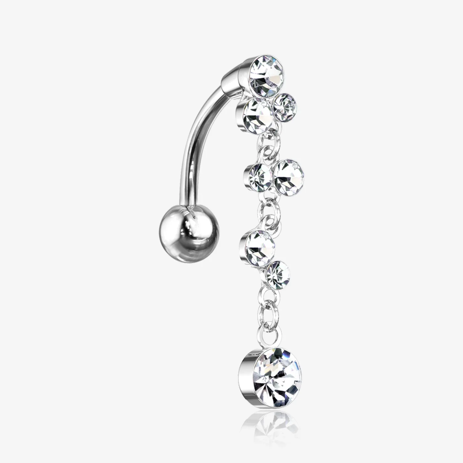 Cascading Sparkle Bauble Chandelier Reverse Belly Button Ring