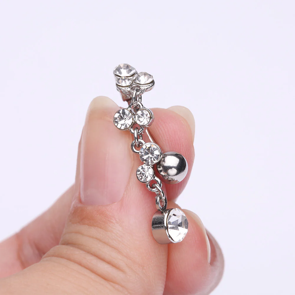 Cascading Sparkle Bauble Chandelier Reverse Belly Button Ring - Image 4