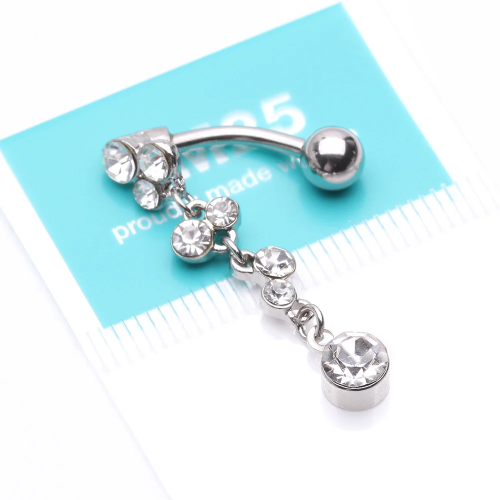 Cascading Sparkle Bauble Chandelier Reverse Belly Button Ring - Image 5