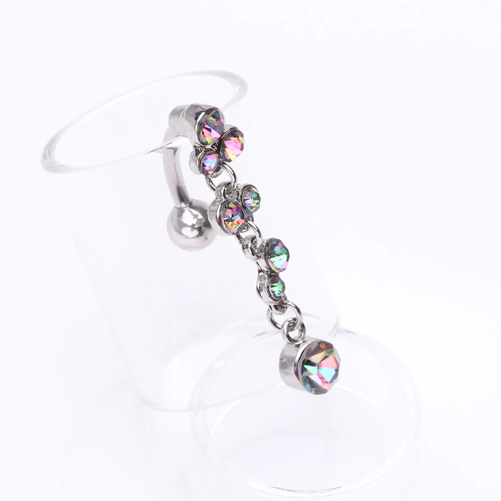 Cascading Sparkle Bauble Chandelier Reverse Belly Button Ring - Image 3