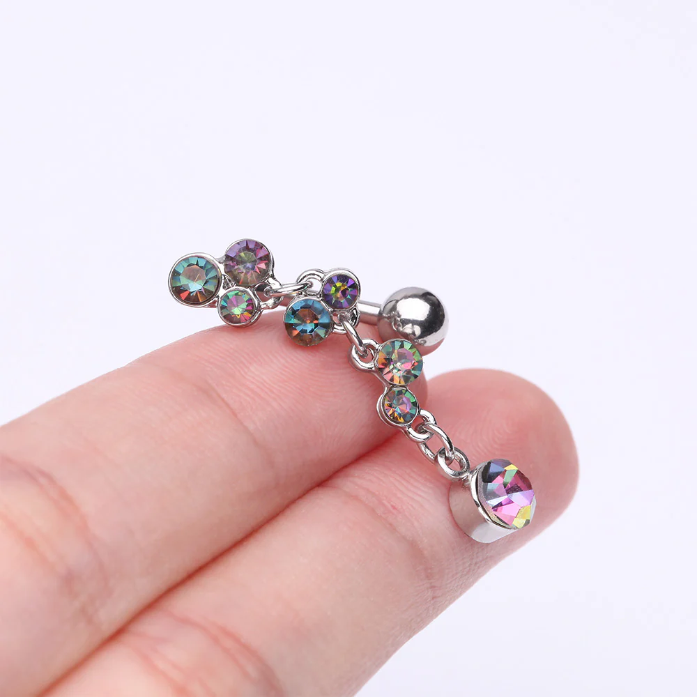 Cascading Sparkle Bauble Chandelier Reverse Belly Button Ring - Image 4