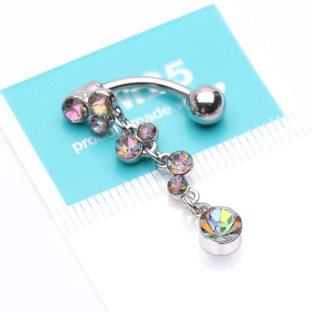 Cascading Sparkle Bauble Chandelier Reverse Belly Button Ring - Image 5