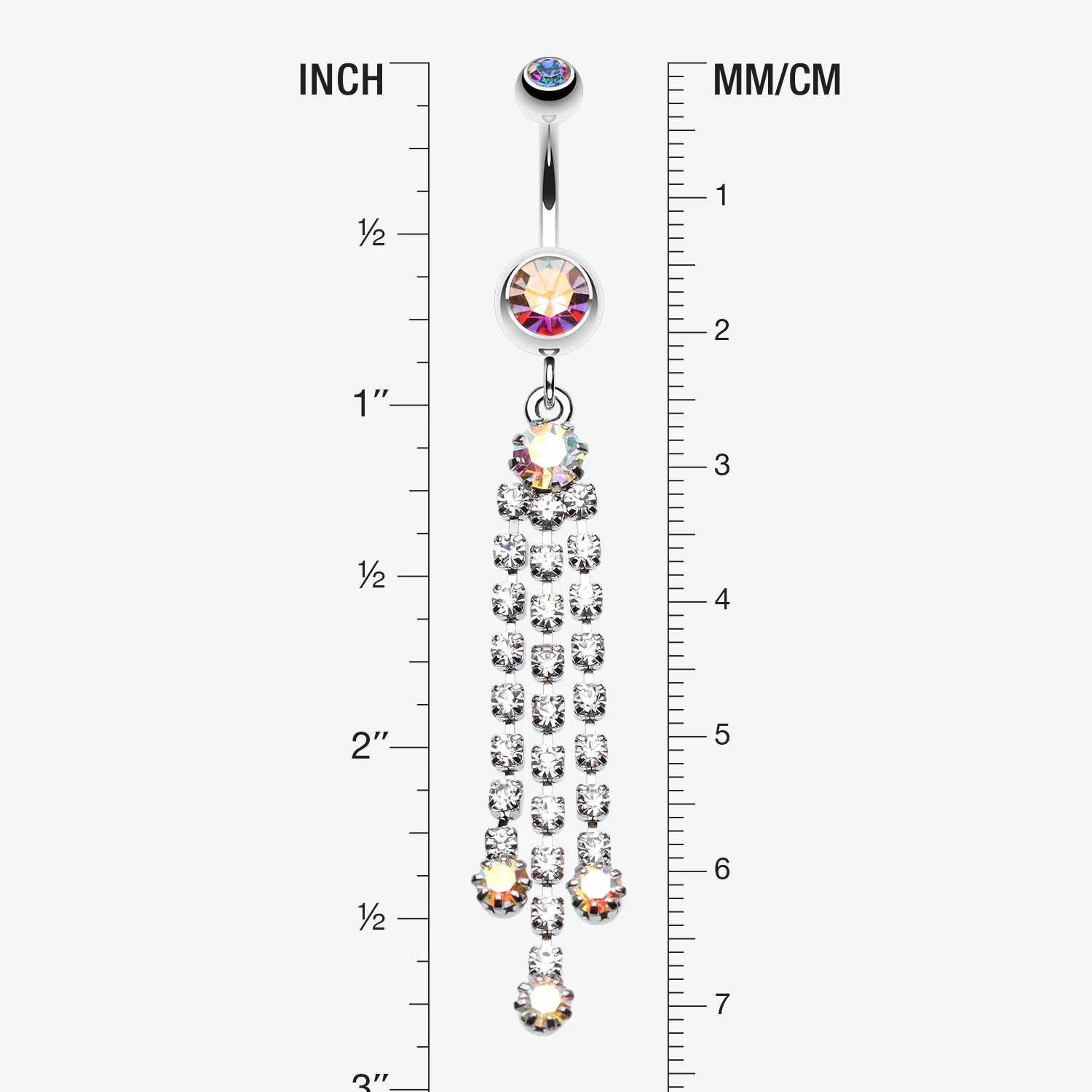 Cascading Sparkle Belly Button Ring - Image 2