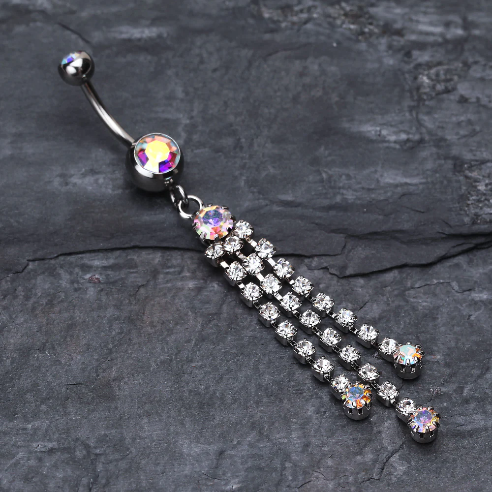 Cascading Sparkle Belly Button Ring - Image 3