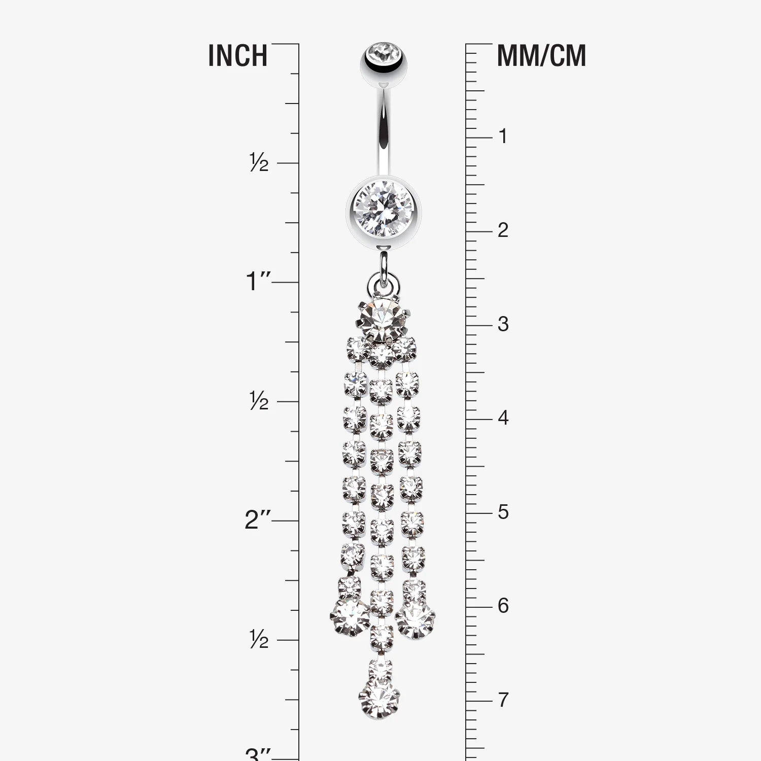 Cascading Sparkle Belly Button Ring - Image 2