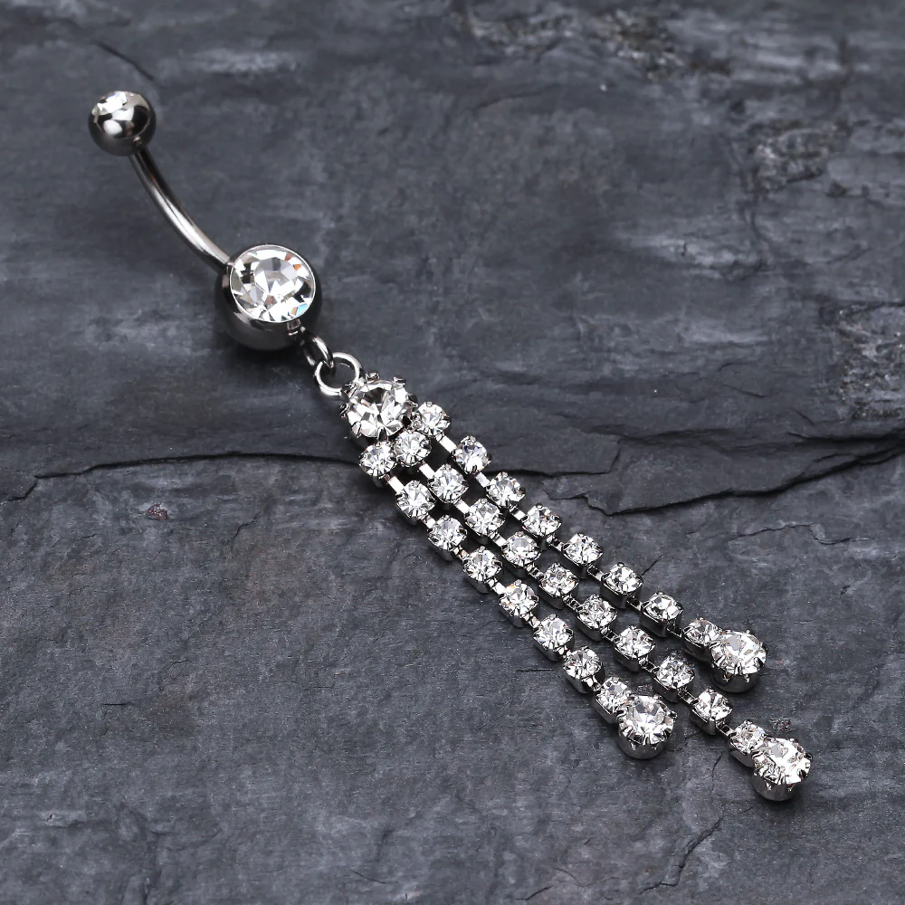 Cascading Sparkle Belly Button Ring - Image 3
