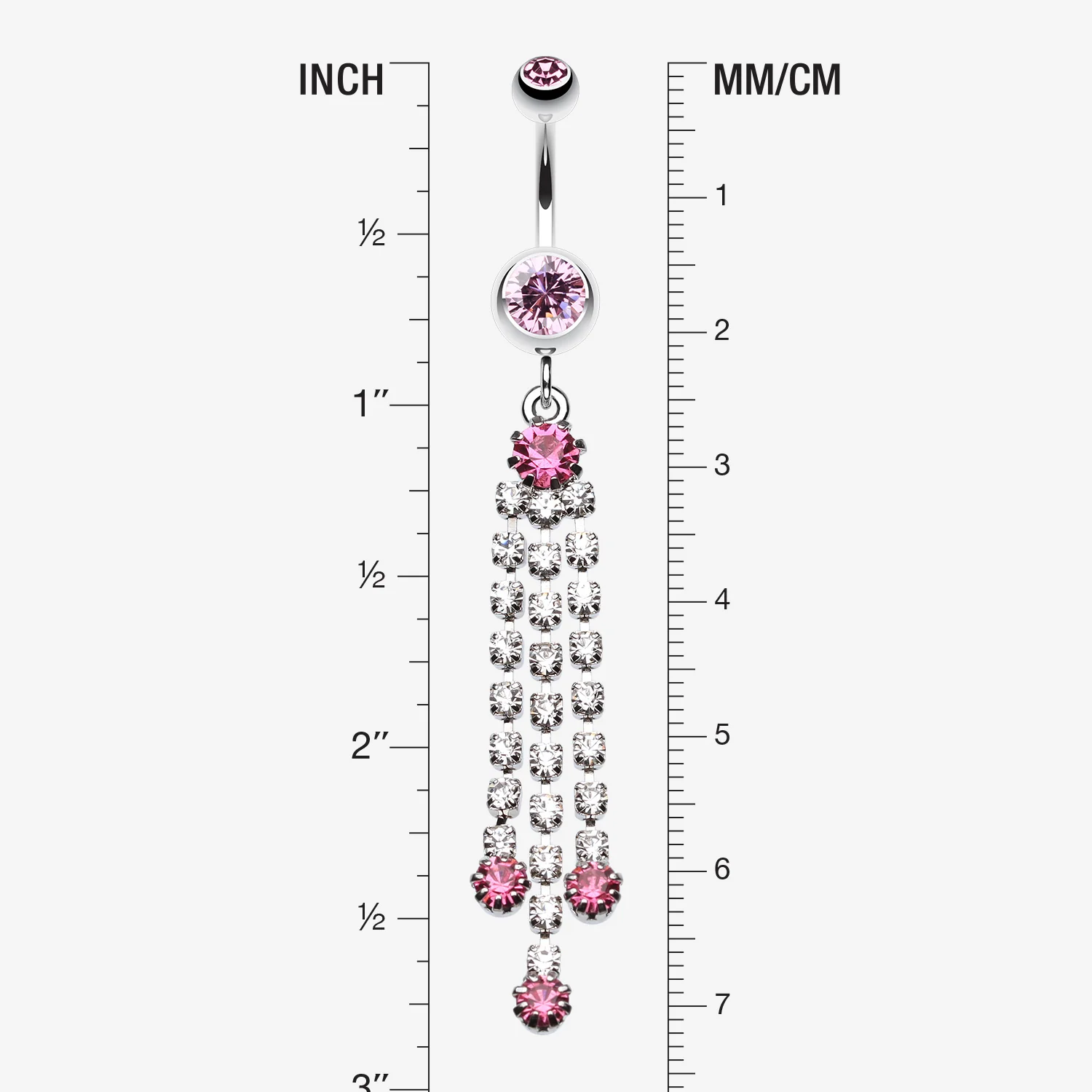 Cascading Sparkle Belly Button Ring - Image 2