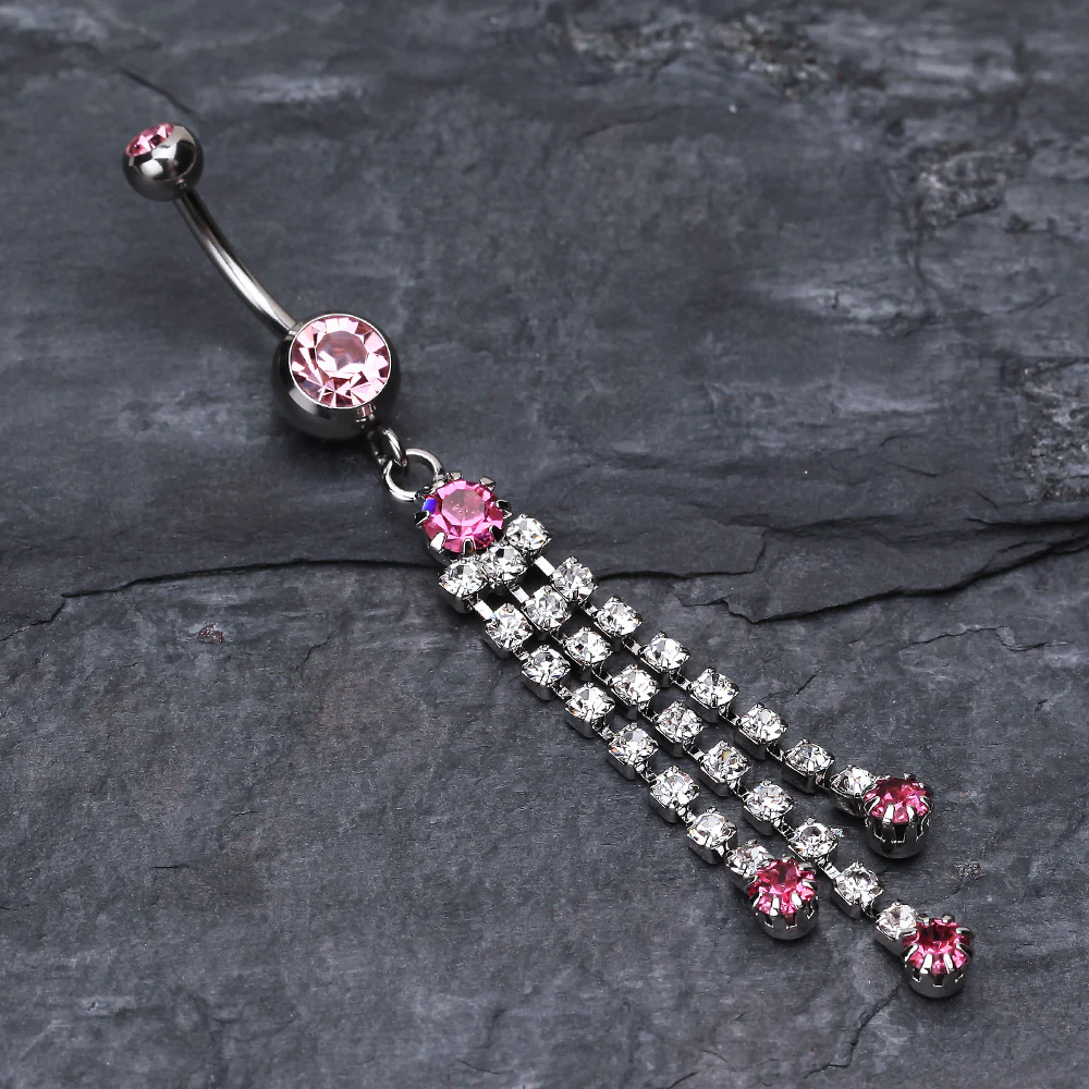Cascading Sparkle Belly Button Ring - Image 3