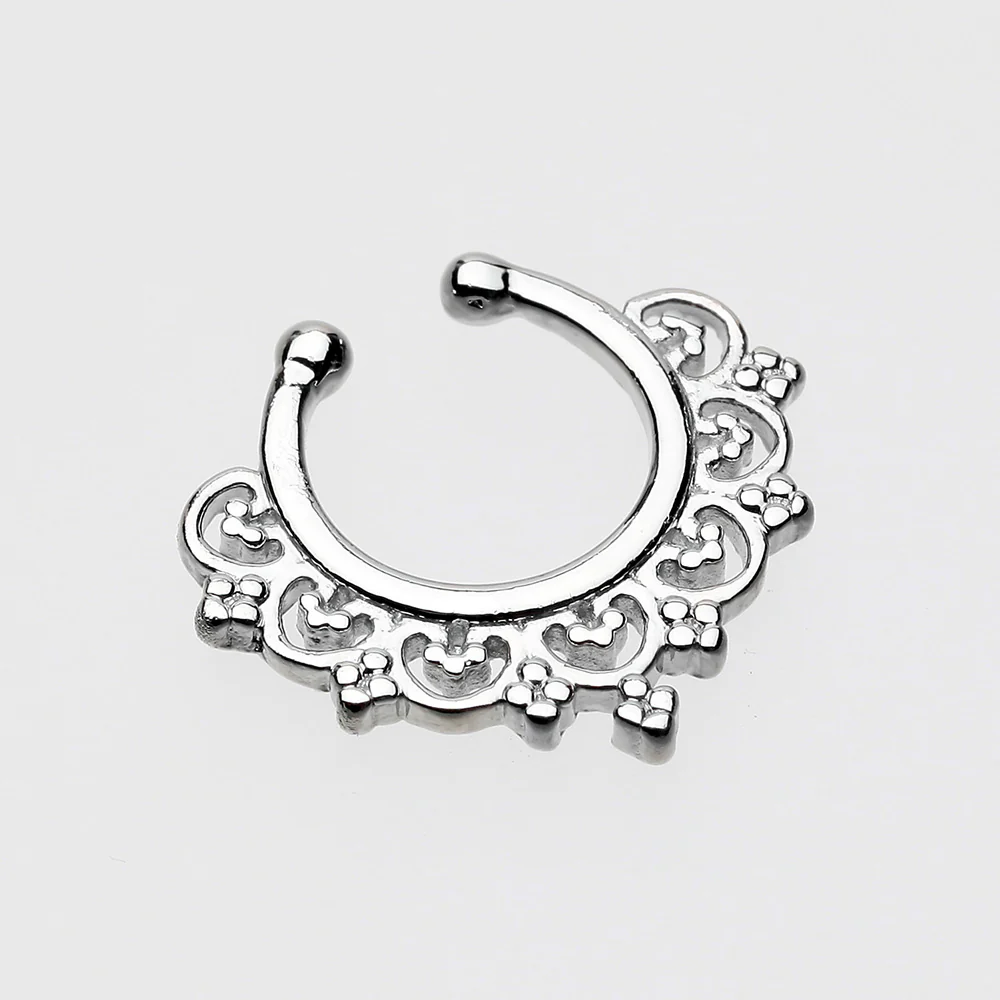 Celestial Filigree Fake Septum Clip-On Ring - Image 3