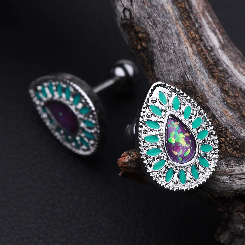 Chakra Opal Cartilage Tragus Earring - Image 3