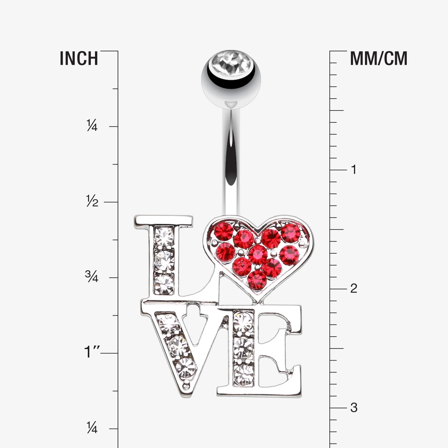 Charming LOVE Belly Button Ring - Image 2