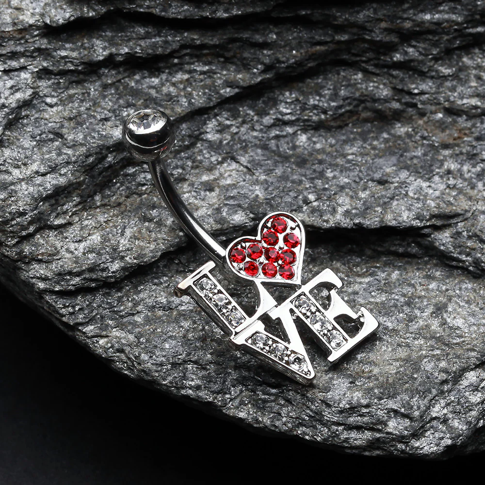 Charming LOVE Belly Button Ring - Image 3