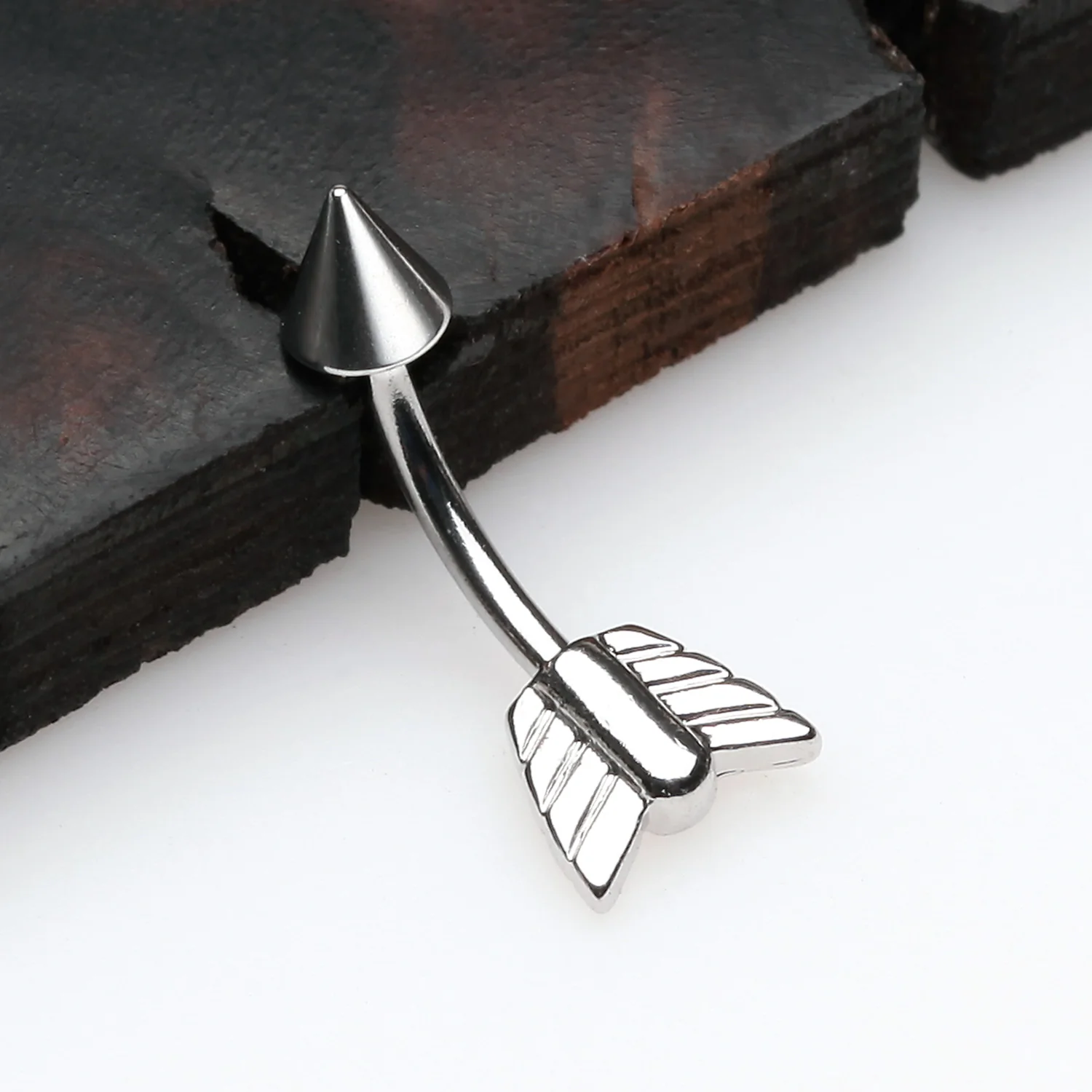 Classic Arrow Steel Curved Barbell Ring - Image 2