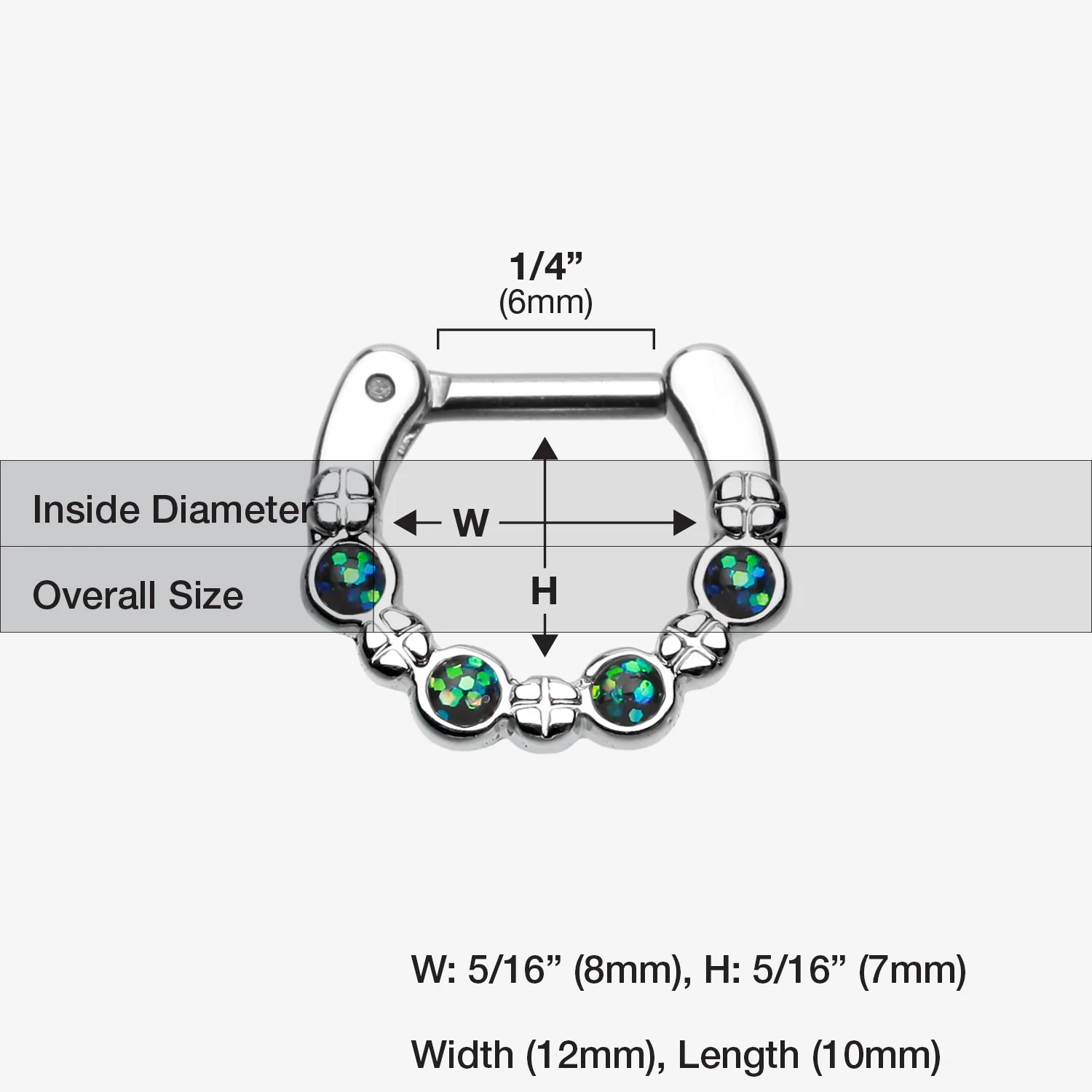 Classic Aurea Sparkle Septum Clicker - Image 2
