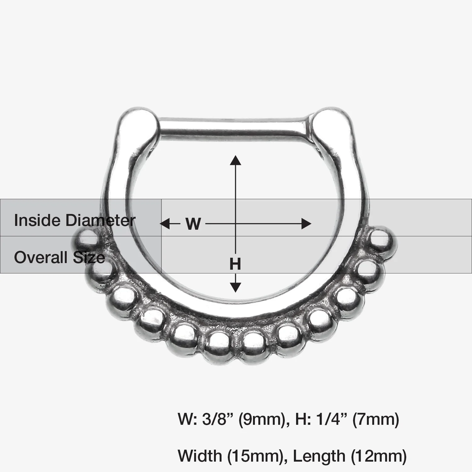Classic Bali Tribal Beads Septum Clicker* - Image 2