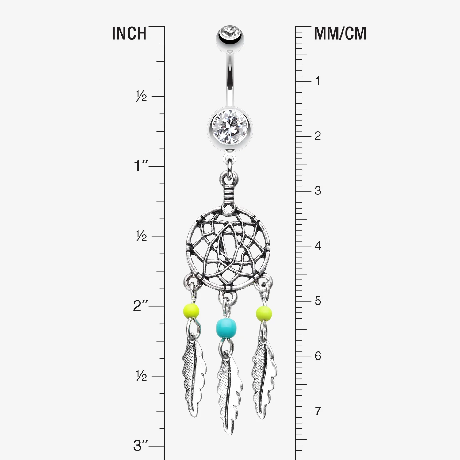 Classic Beaded Dreamcatcher Belly Button Ring - Image 2