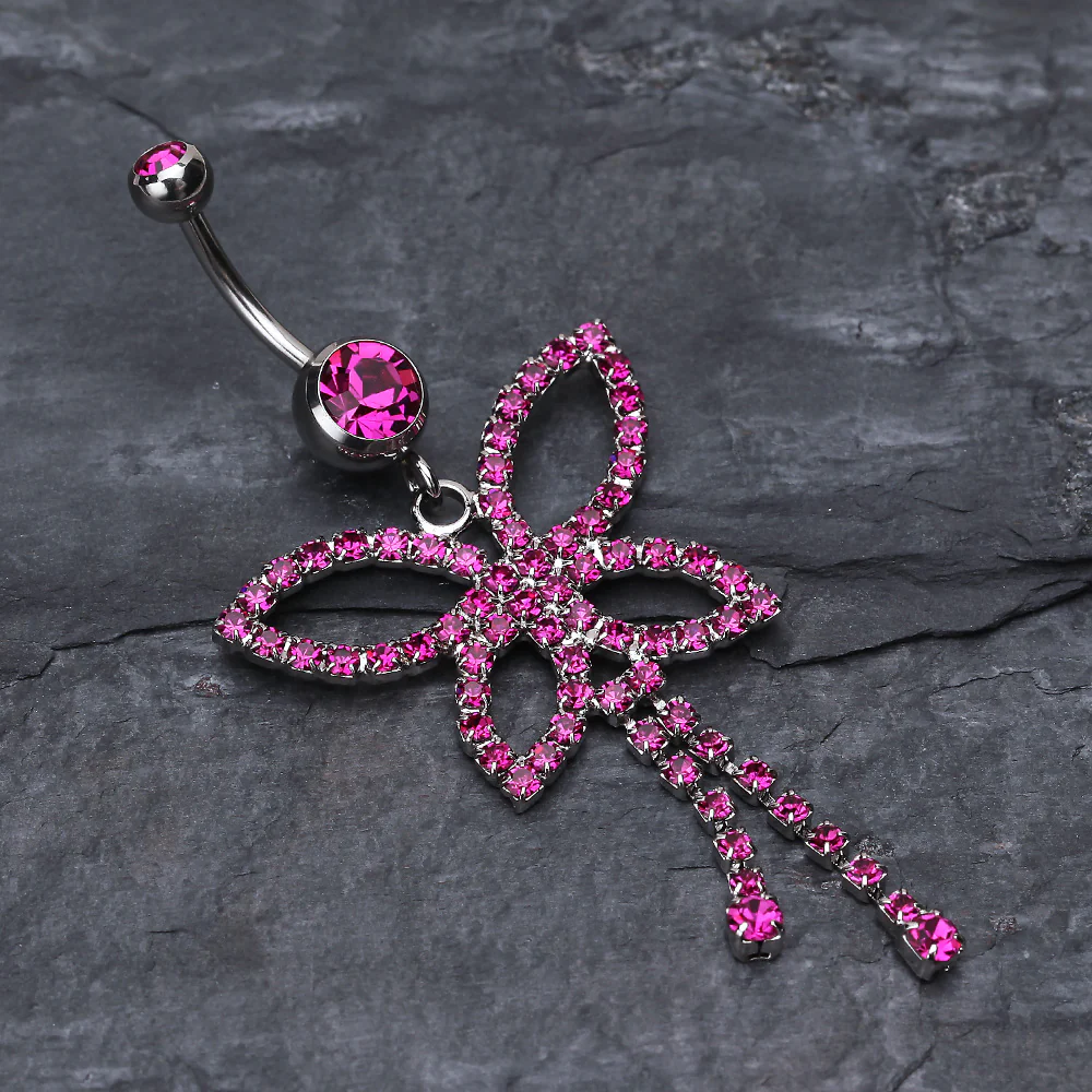 Classic Butterfly Sparkle Belly Ring - Image 3