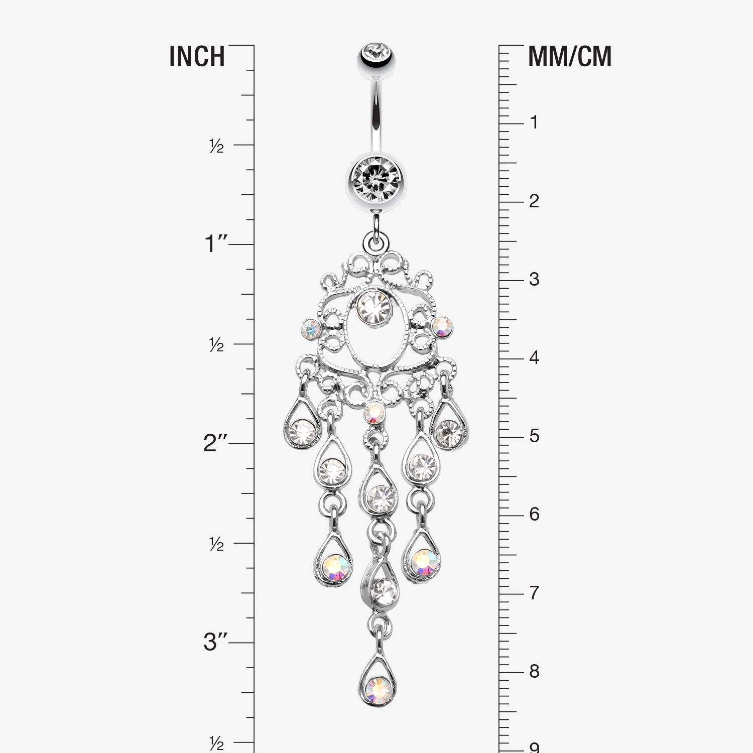 Classic Chandelier Sparkle Belly Ring - Image 2