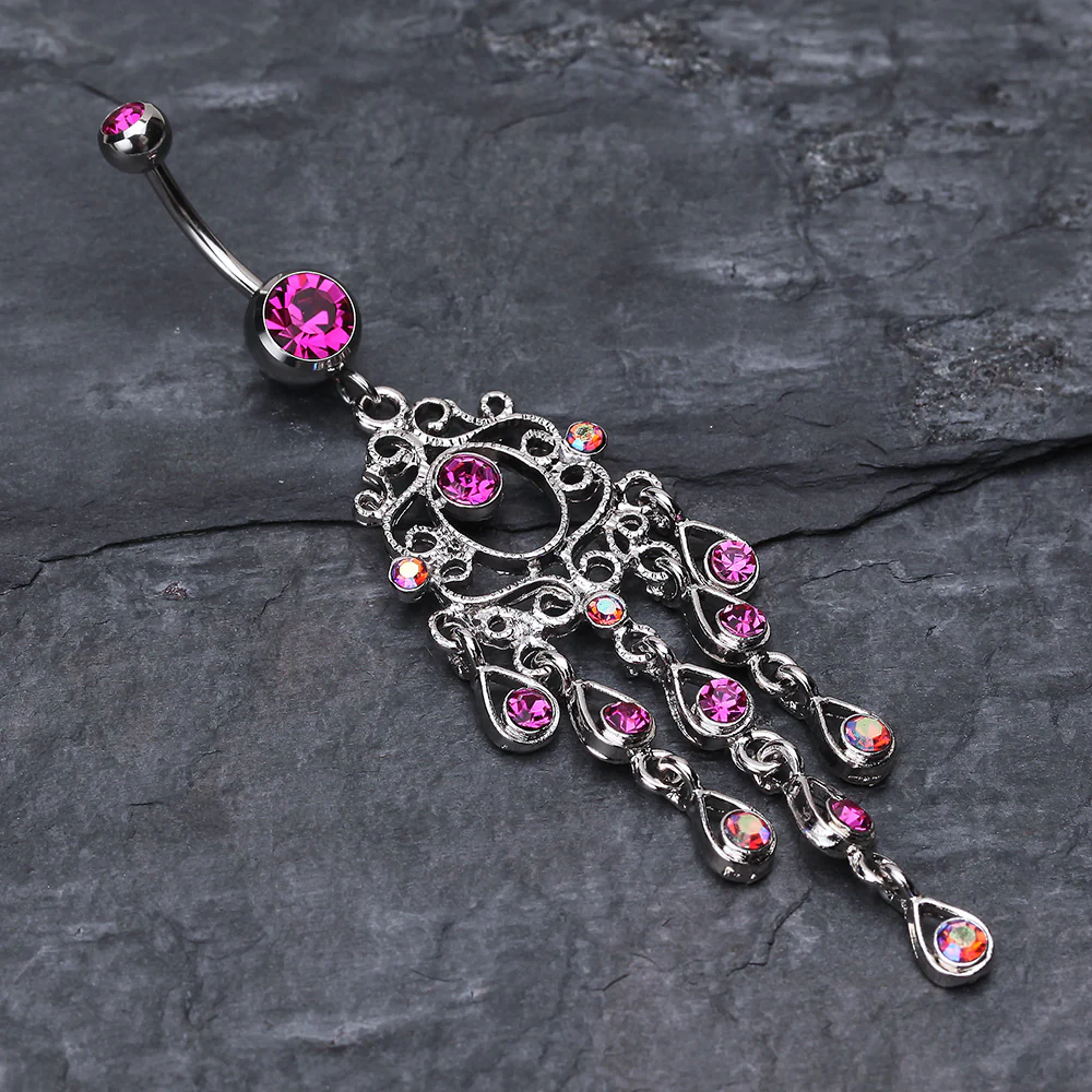 Classic Chandelier Sparkle Belly Ring - Image 3