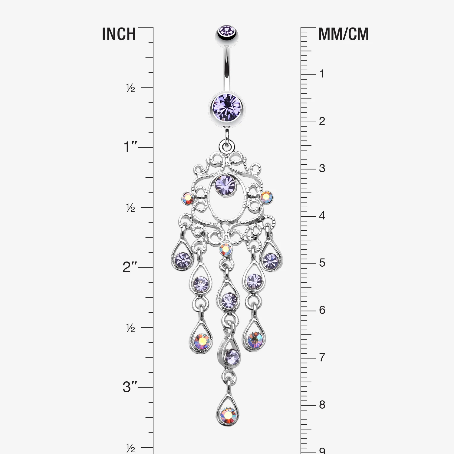 Classic Chandelier Sparkle Belly Ring - Image 2