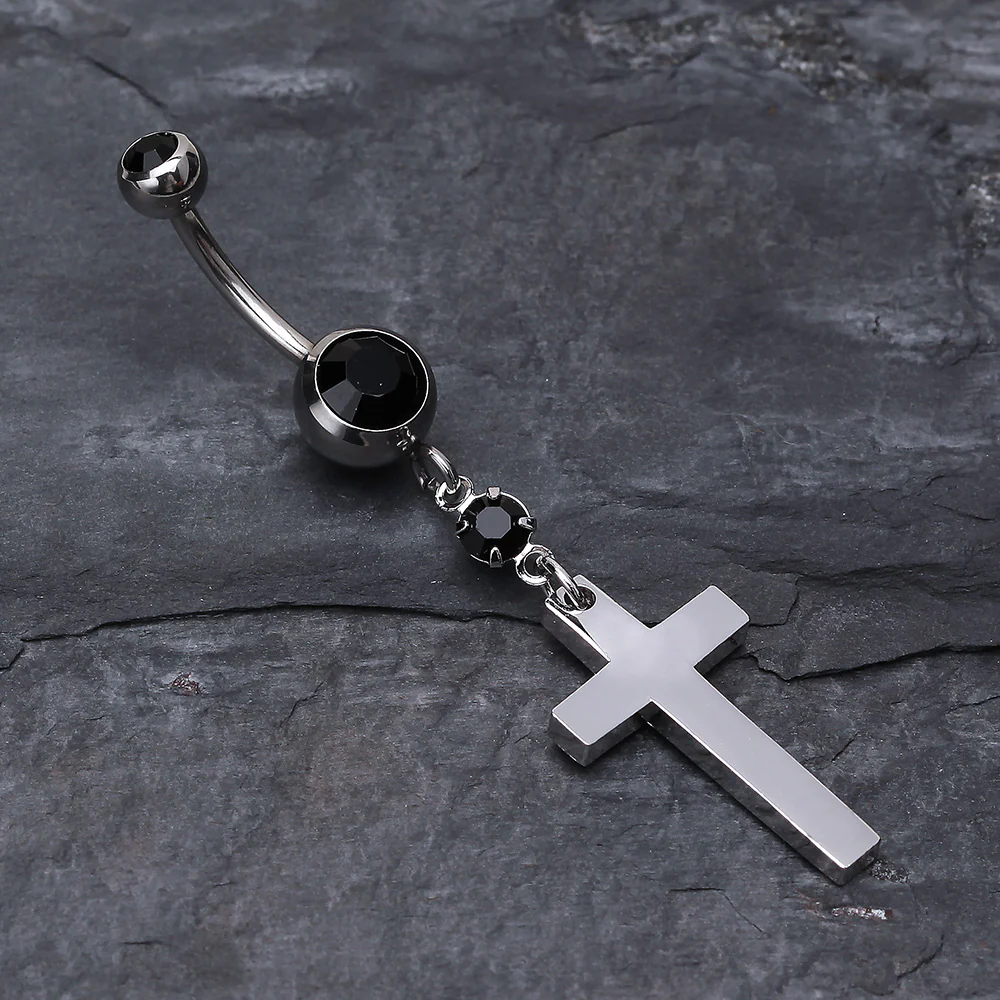 Classic Cross Belly Ring - Image 3