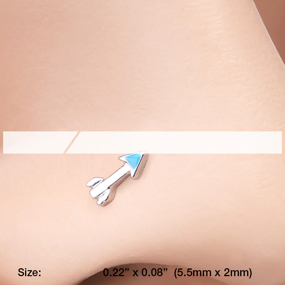 Classic Dainty Arrow Nose Stud Ring - Image 3