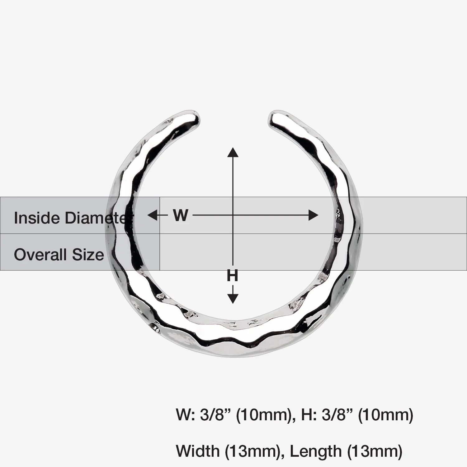 Classic Faceted Steel Septum Retainer - Image 2