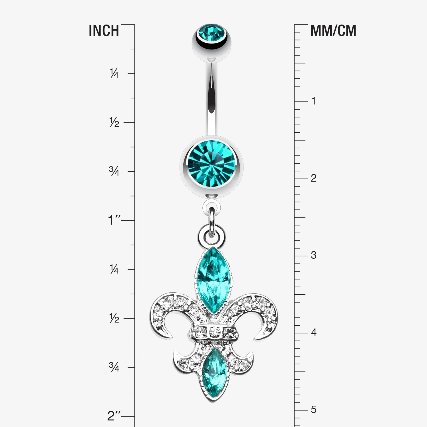 Classic Fleur de Lis Belly Ring - Image 2