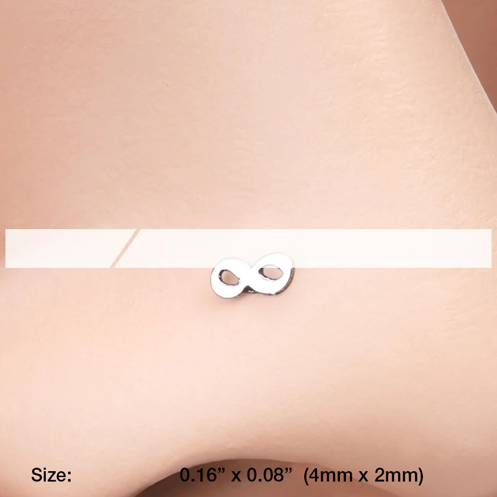 Classic Infinity Loop L-Shaped Nose Ring - Image 3