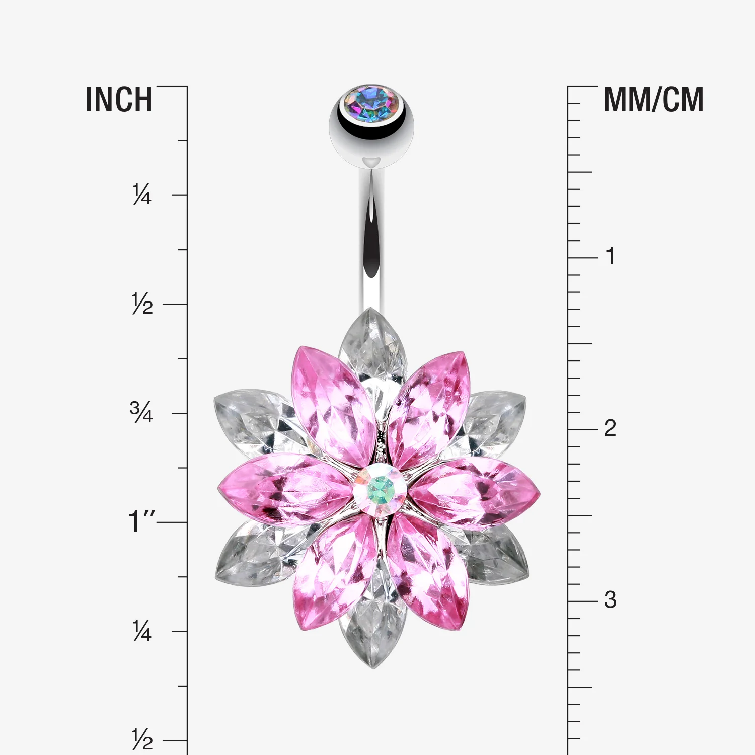 Classic Marquis Lotus Belly Button Ring - Image 2