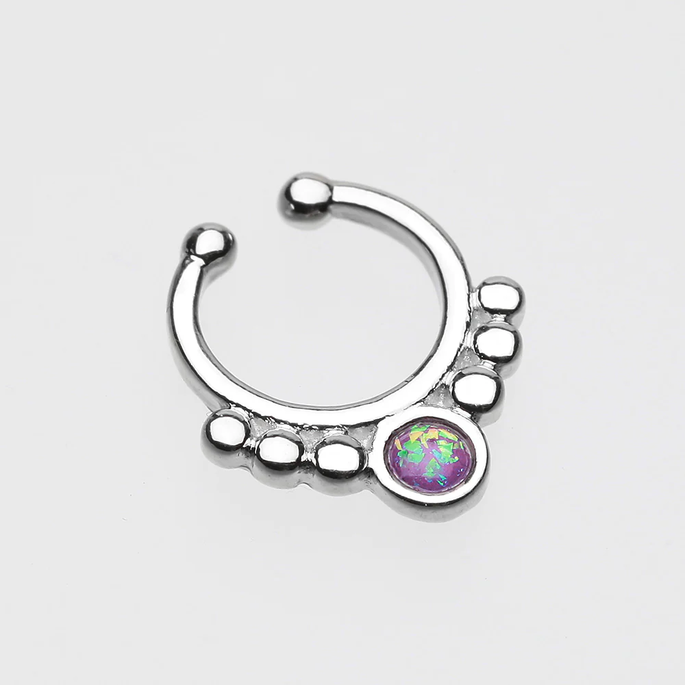 Classic Opal Grandiose Fake Septum Clip-On Ring - Image 3