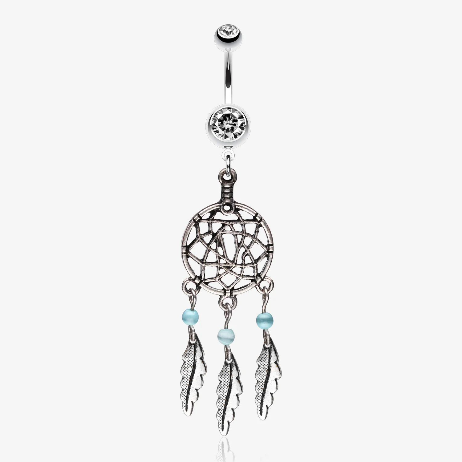 Classic Pewter Dream Catcher Belly Ring