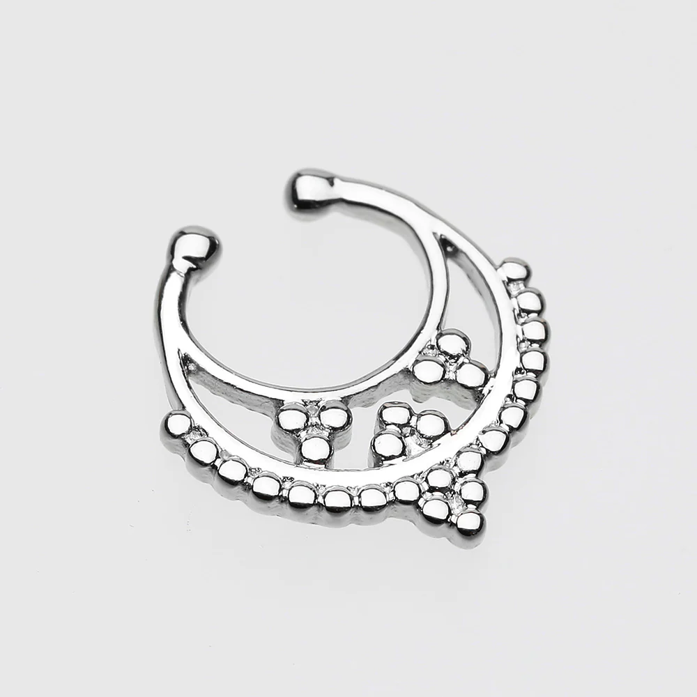 Classic Royal Filigree Fake Septum Clip-On Ring - Image 3