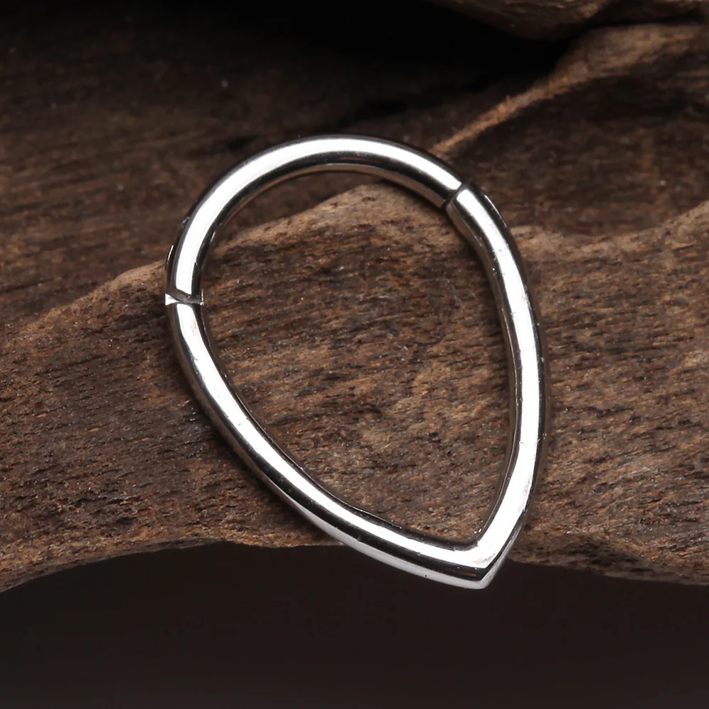 Classic Teardrop Seamless Clicker Hoop Ring - Image 3