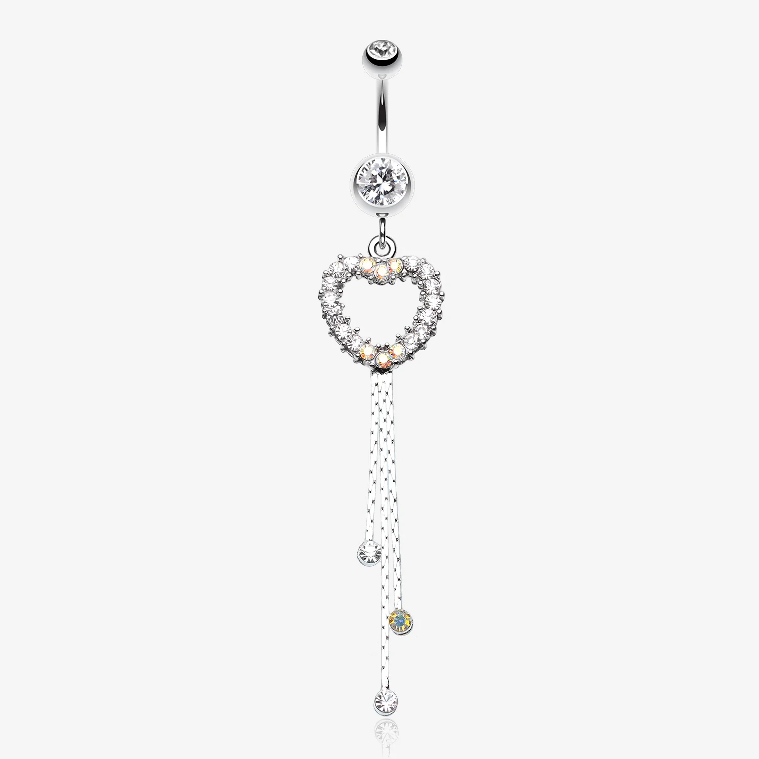 Classy Heart Cascading Belly Button Ring
