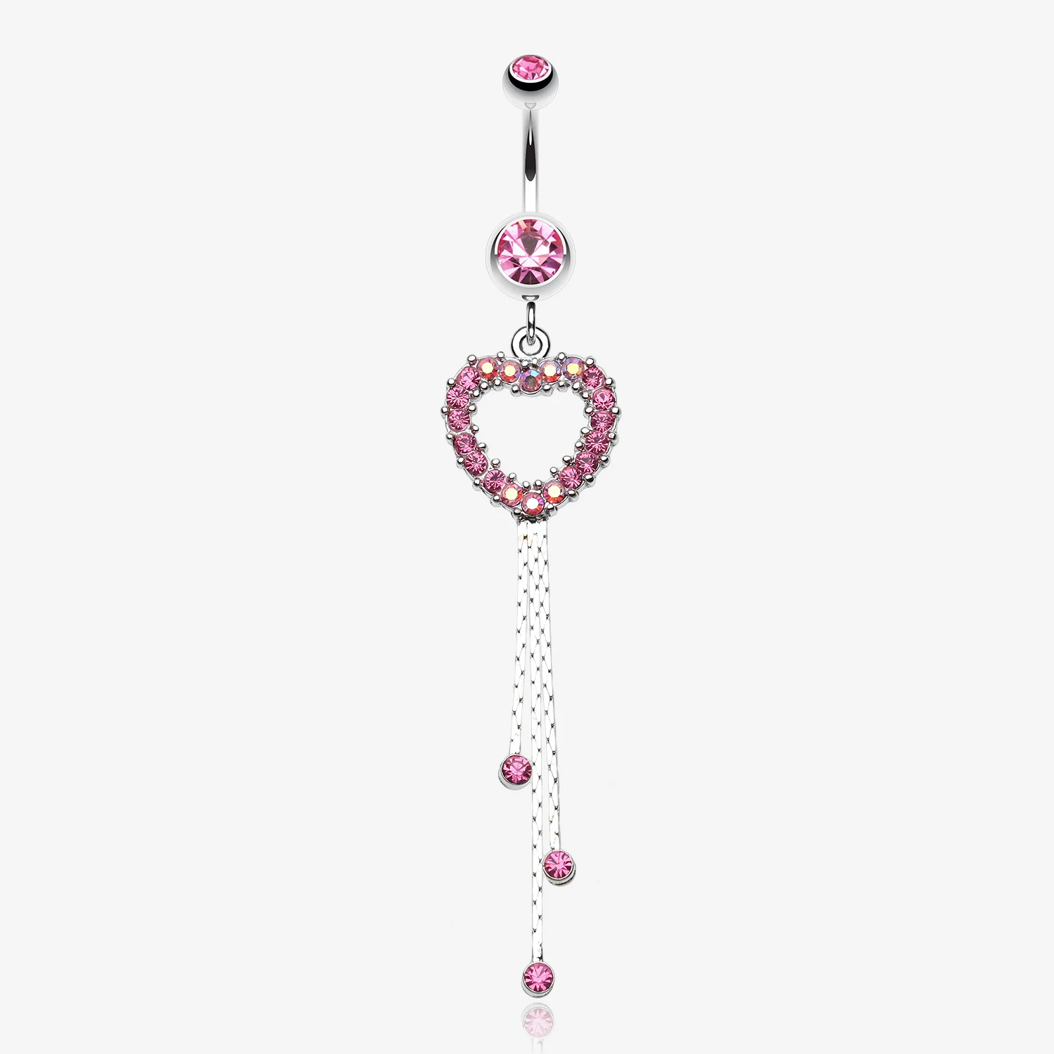 Classy Heart Cascading Belly Button Ring
