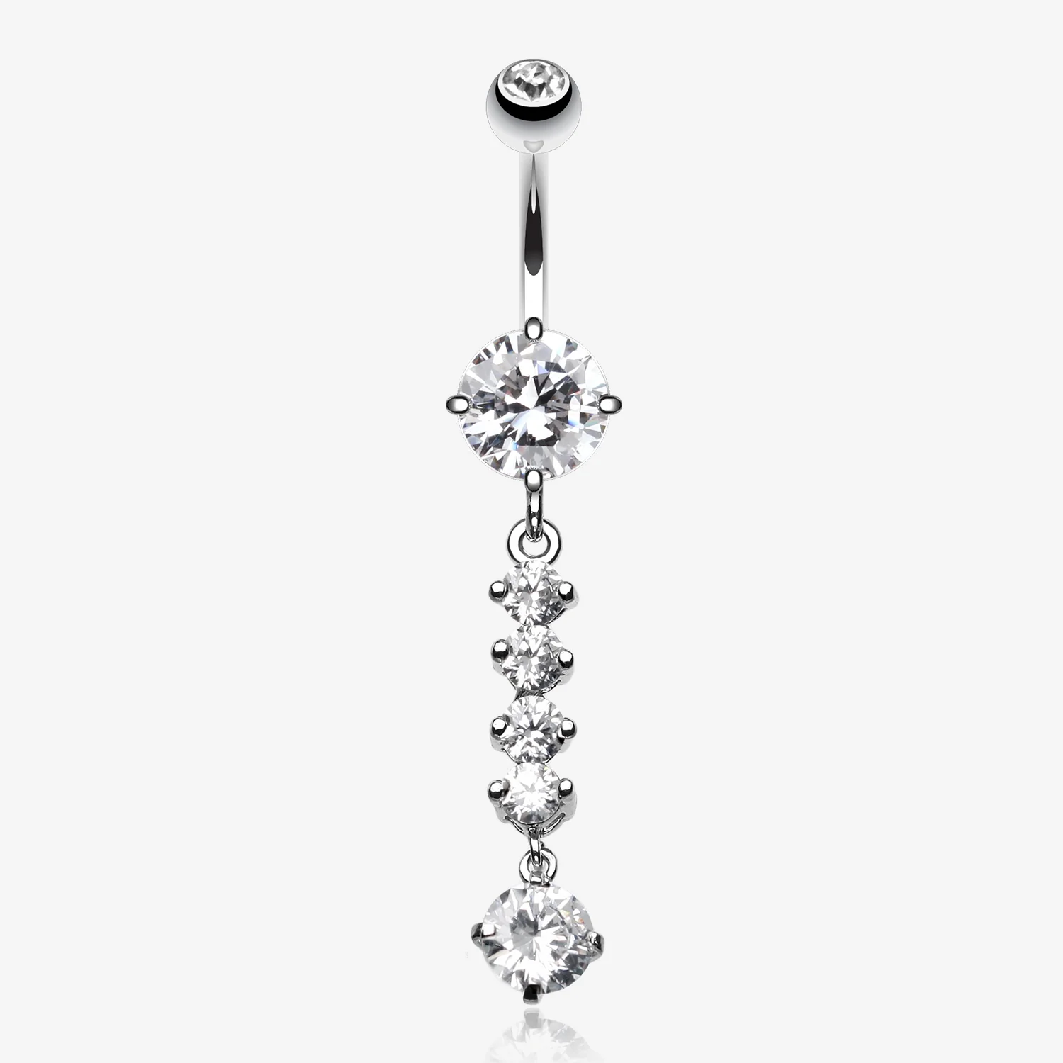 Classy Multi Gem Belly Button Ring
