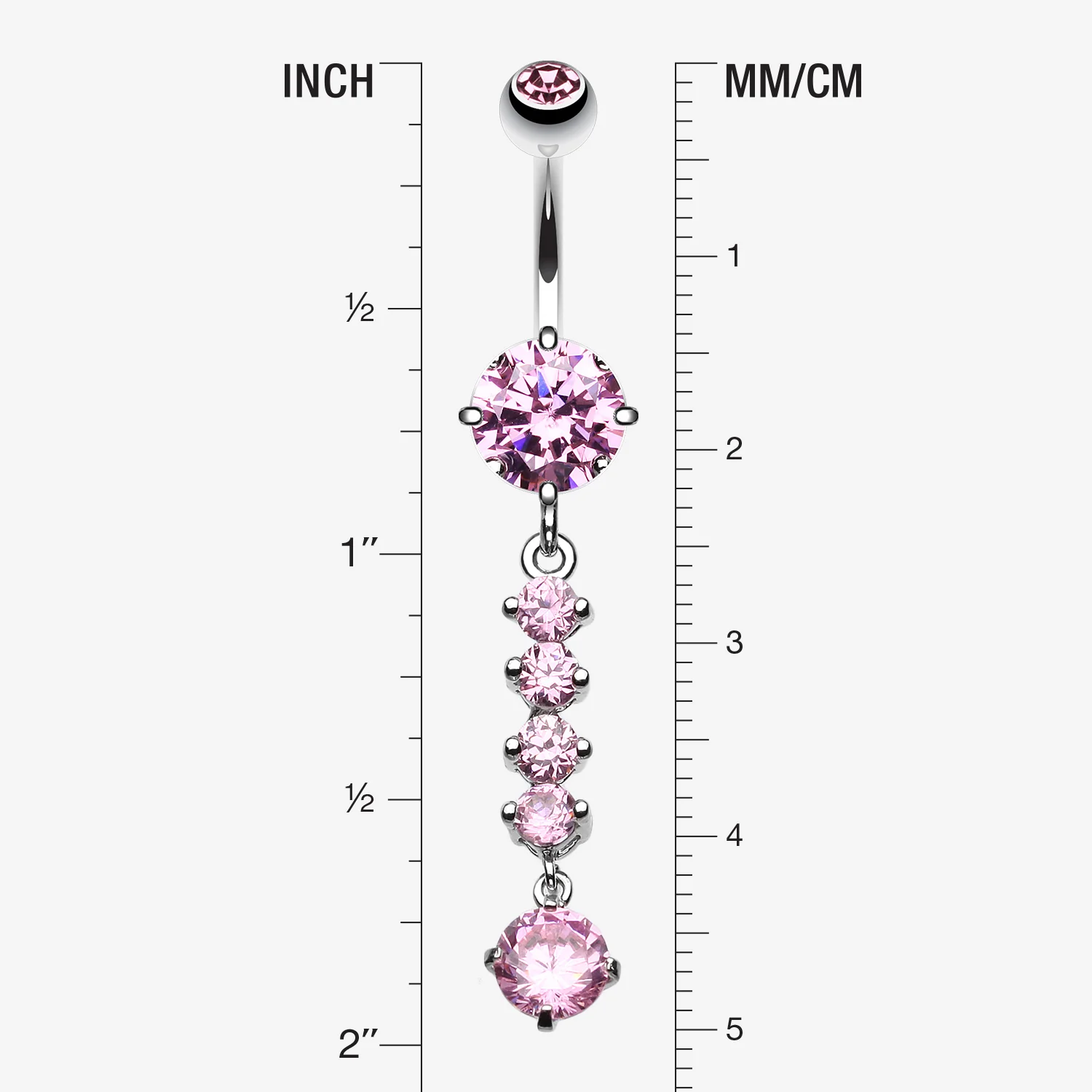 Classy Multi Gem Belly Button Ring - Image 2