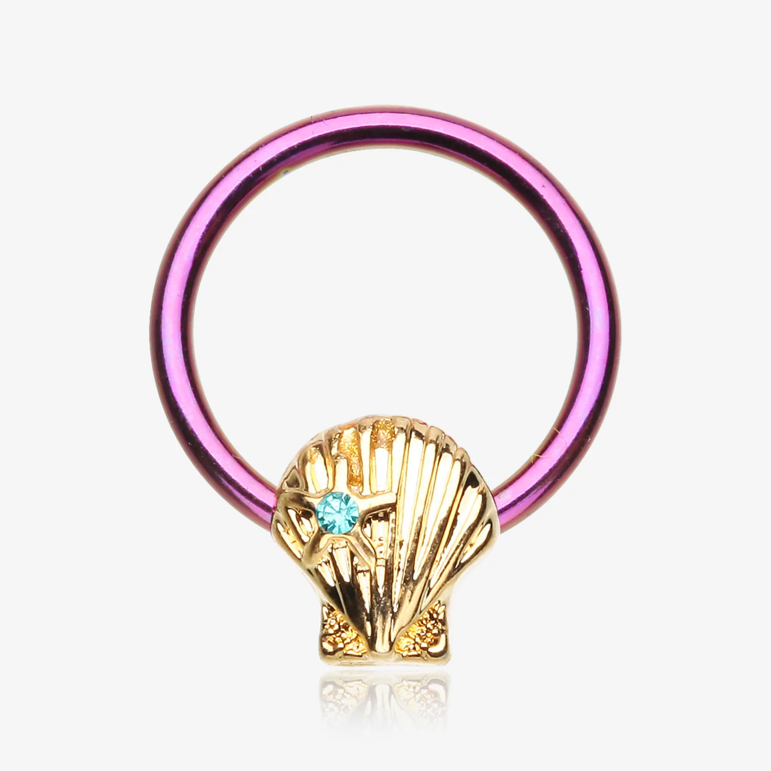 Colorline Ariel's Seashell Steel Captive Bead Ring