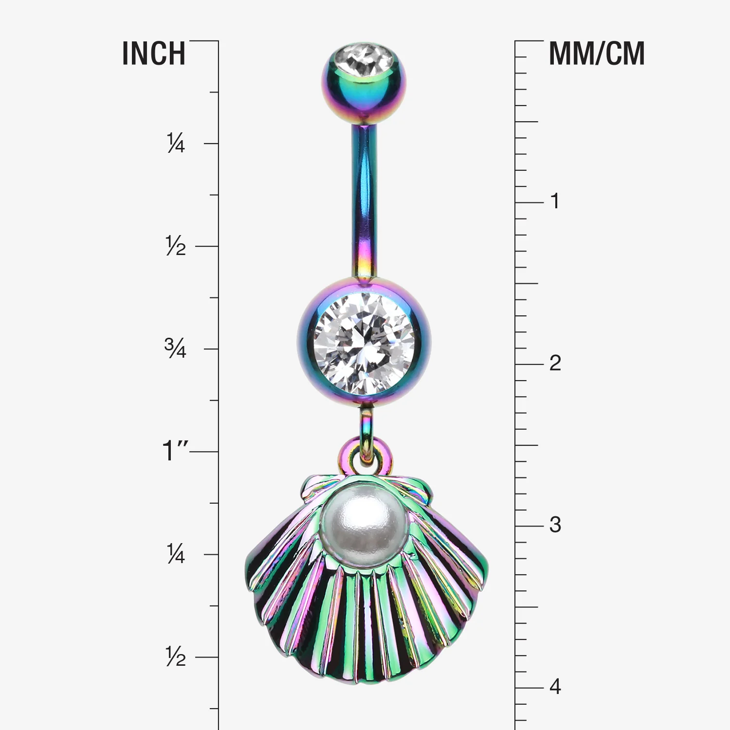 Colorline Ariel's Shell Dangle Belly Button Ring - Image 2