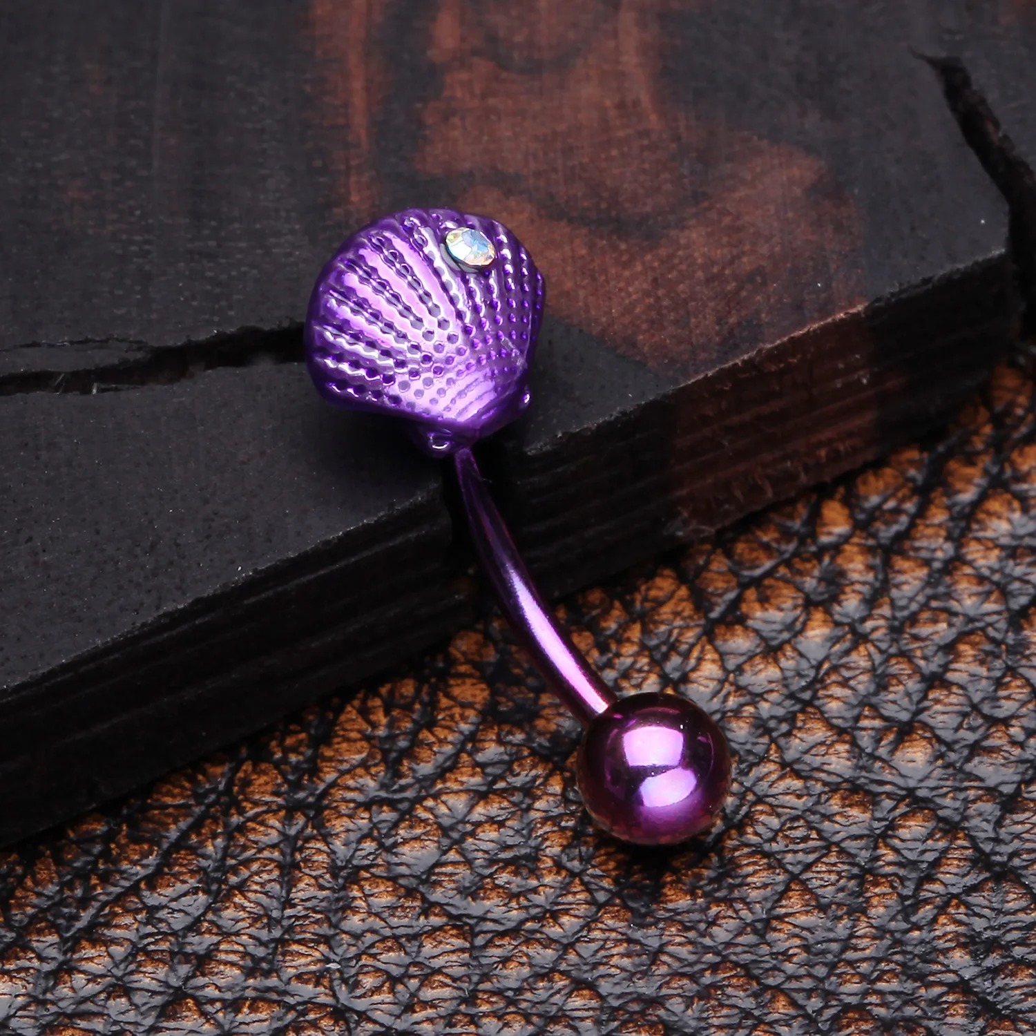 Colorline Ariel's Shell Sparkle Curved Barbell - Image 2