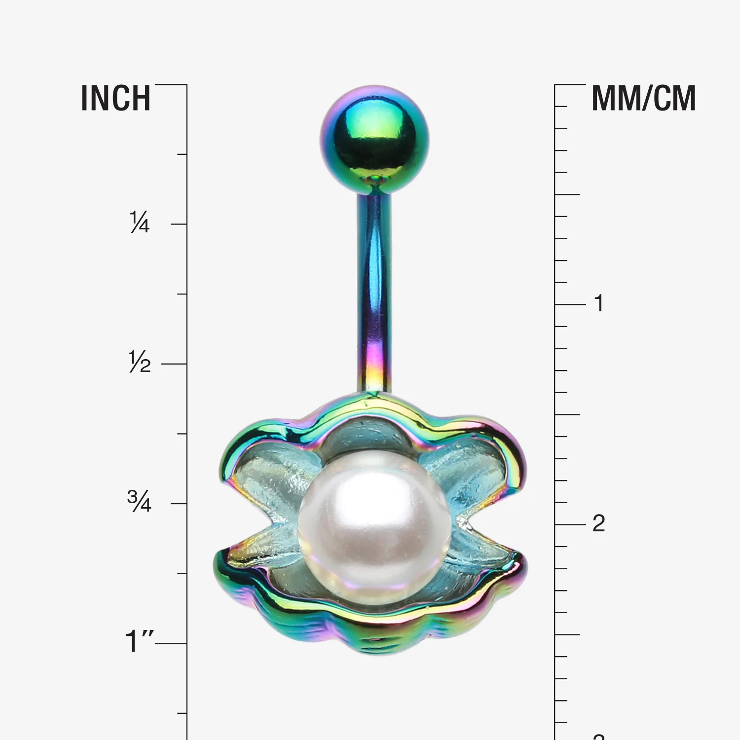 Colorline Ariel's Shell with Pearl Belly Button Ring - Image 2